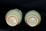 A pair of celadon twin handled vases. - asianartlondon
