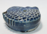 A Korean 19th Century fish form blue glazed water dropper. - asianartlondon
