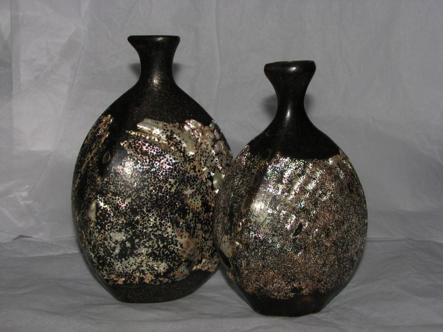 A rare pair of Japanese shell and lacquer tokuriRef: - asianartlondon